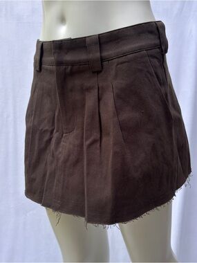 🔥BUNDLE 2for40🔥 Brown Pleated Women's Skirt W Pockets Sz S RUNS SMALL